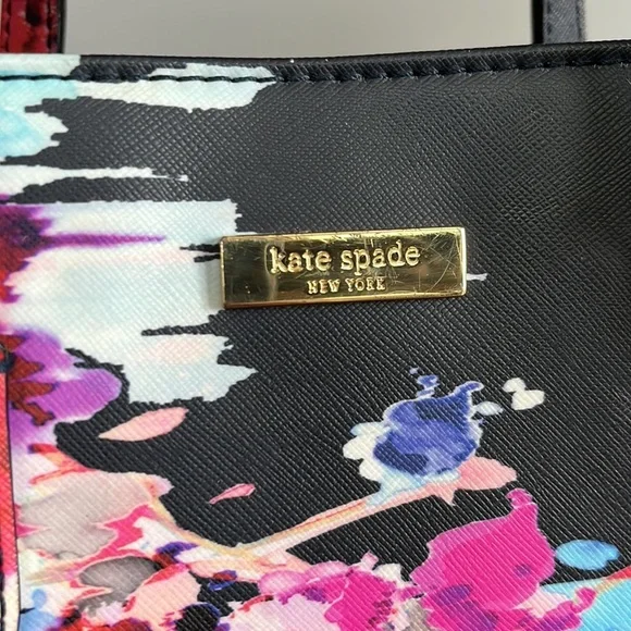 Kate Spade Black and Pink Floral Shoulder Bag - Picture 5 of 16